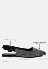 Jarisa Rhinestones Embellished Slingback Mules from London Rag International
