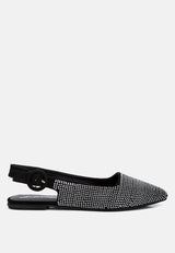 Jarisa Rhinestones Embellished Slingback Mules from London Rag International