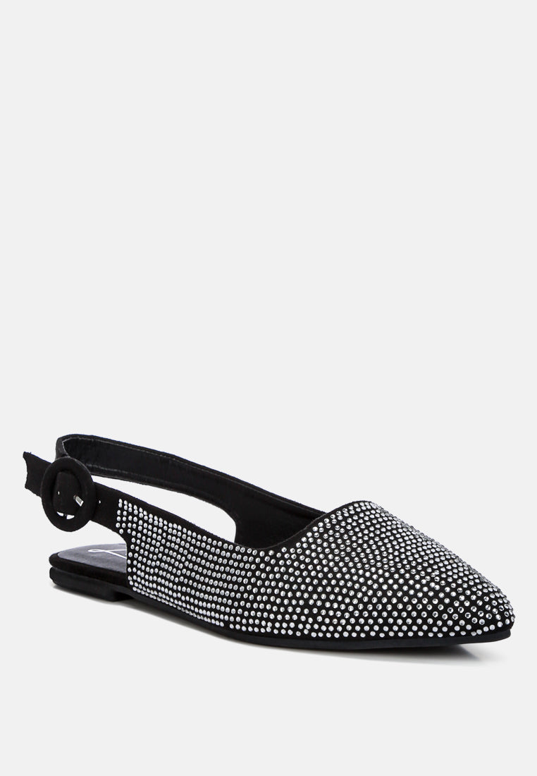 Jarisa Rhinestones Embellished Slingback Mules from London Rag International