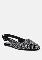 Jarisa Rhinestones Embellished Slingback Mules from London Rag International