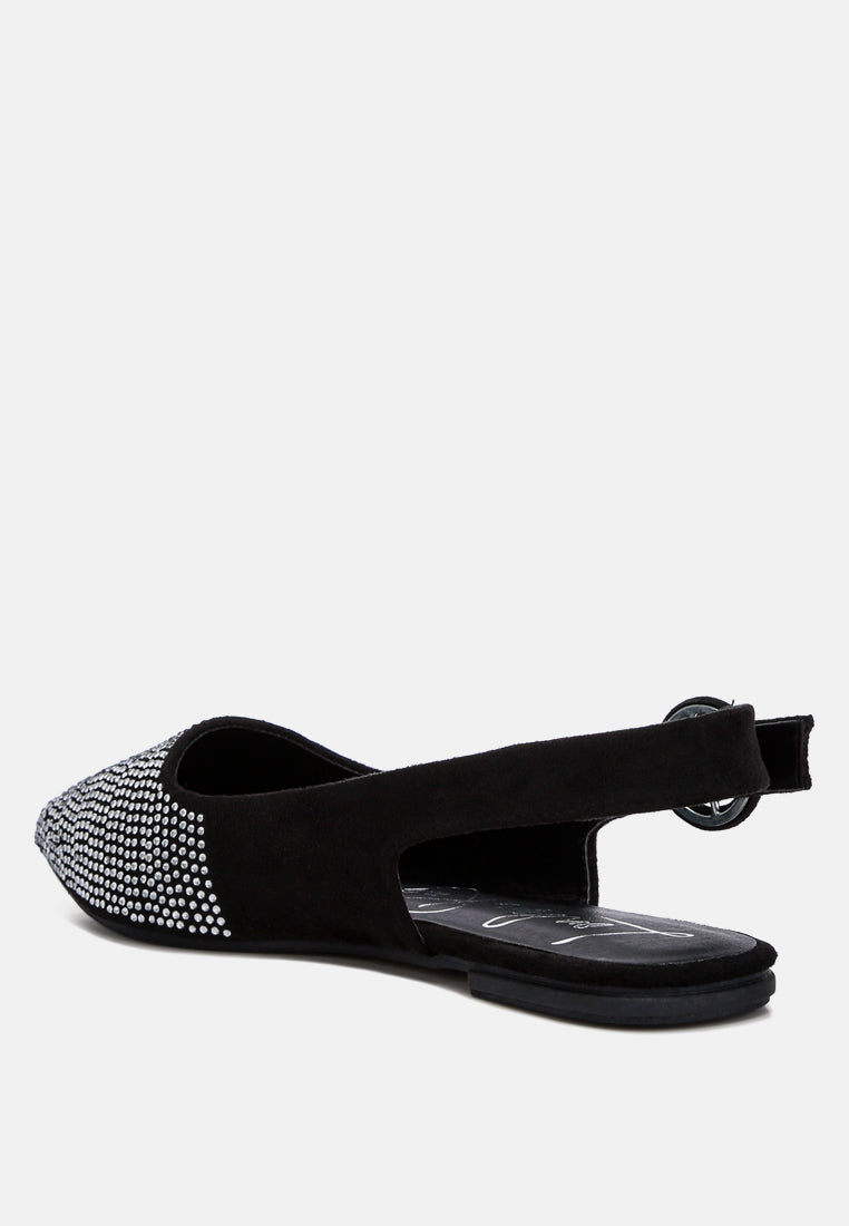 Jarisa Rhinestones Embellished Slingback Mules from London Rag International