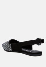 Jarisa Rhinestones Embellished Slingback Mules from London Rag International