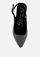 Jarisa Rhinestones Embellished Slingback Mules from London Rag International