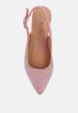 Jarisa Rhinestones Embellished Slingback Mules from London Rag International