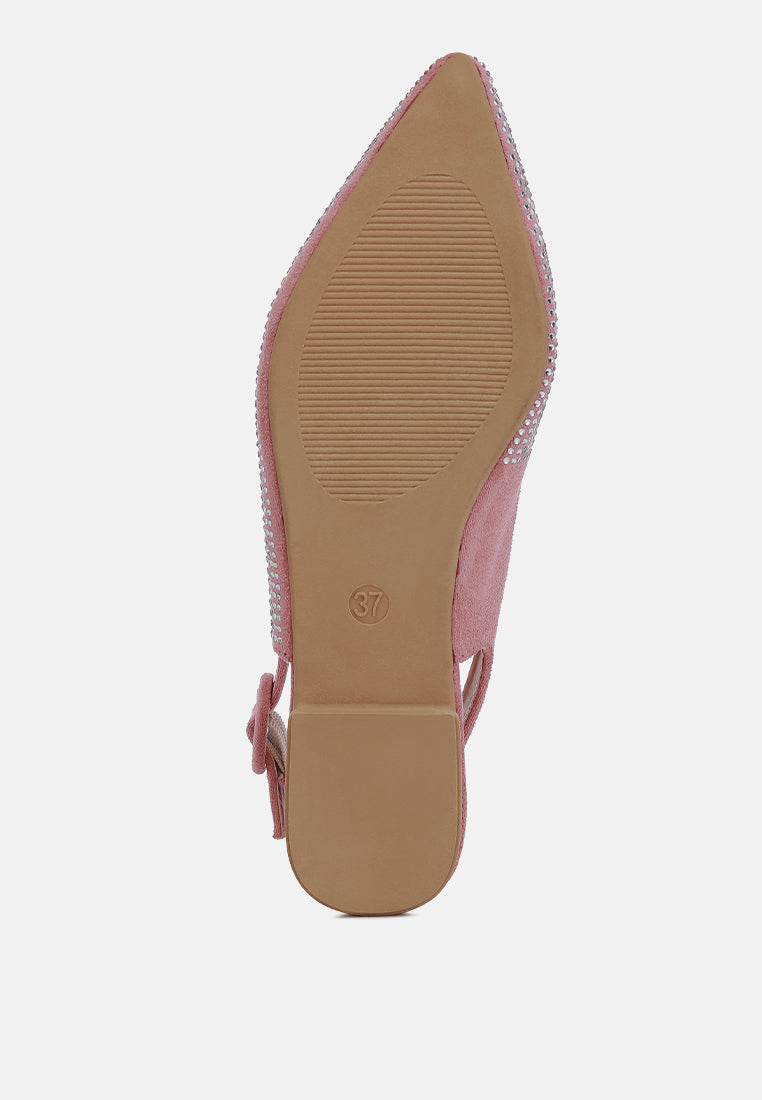 Jarisa Rhinestones Embellished Slingback Mules from London Rag International