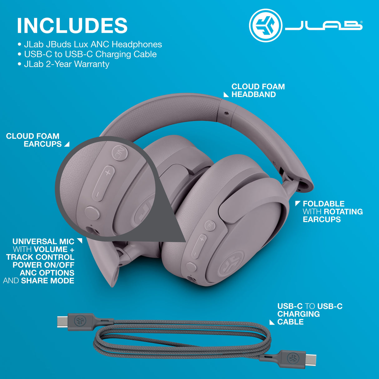 JLab JBuds Lux ANC Headphones from JLab