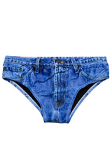 The Daytona Dong Sarong | Denim Print Swim Brief from Shinesty