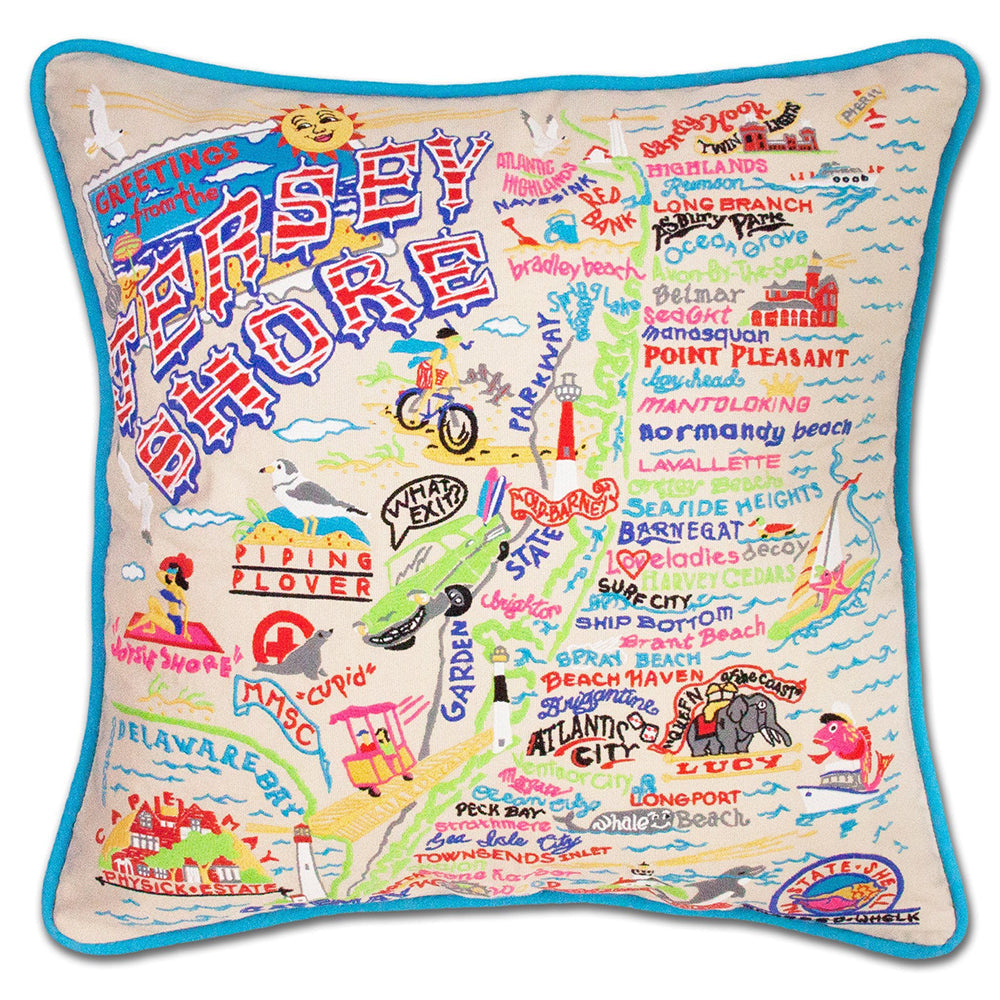 Jersey Shore Embroidered Pillow from Quirks!