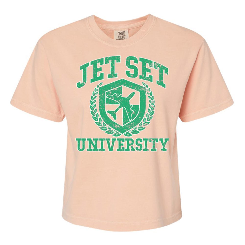 'Jet Set University' Boxy T-Shirt from United Monograms