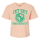'Jet Set University' Boxy T-Shirt from United Monograms