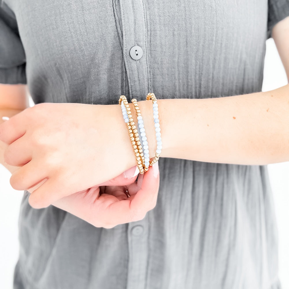 Avary Glass and Metallic Bead Bracelet from Pretty Simple