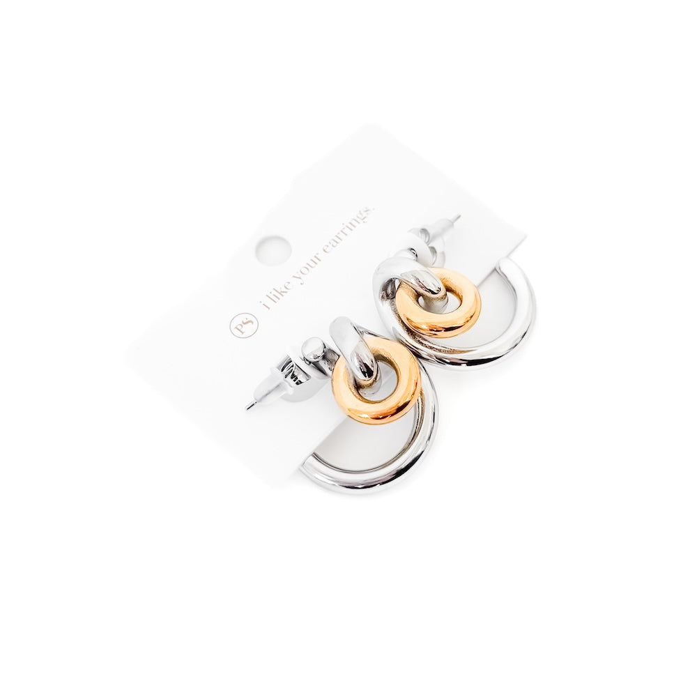 Hillary Two Tone Hoops from Pretty Simple