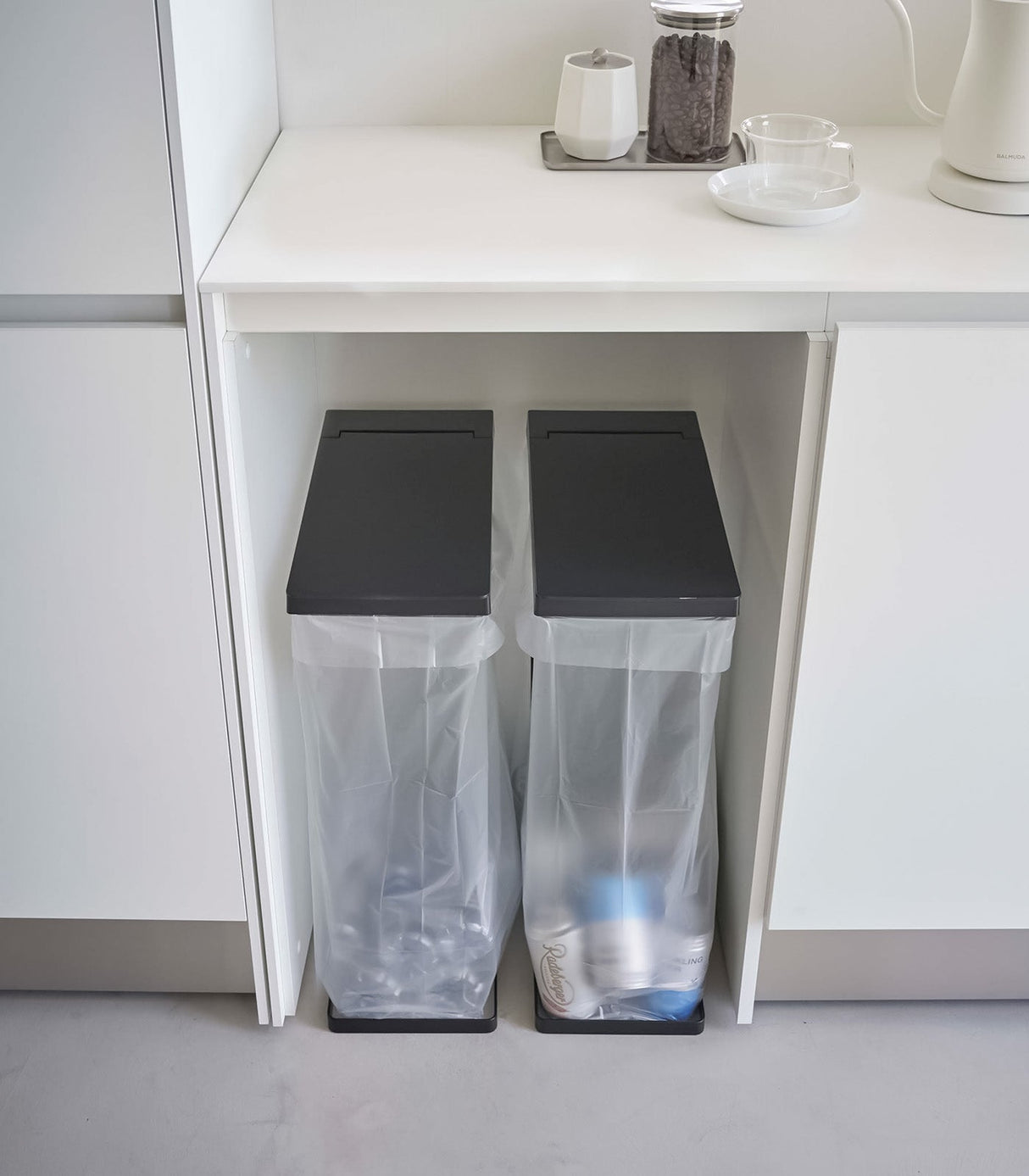 Lidded Garbage Bag Holder - Steel from Yamazaki Home