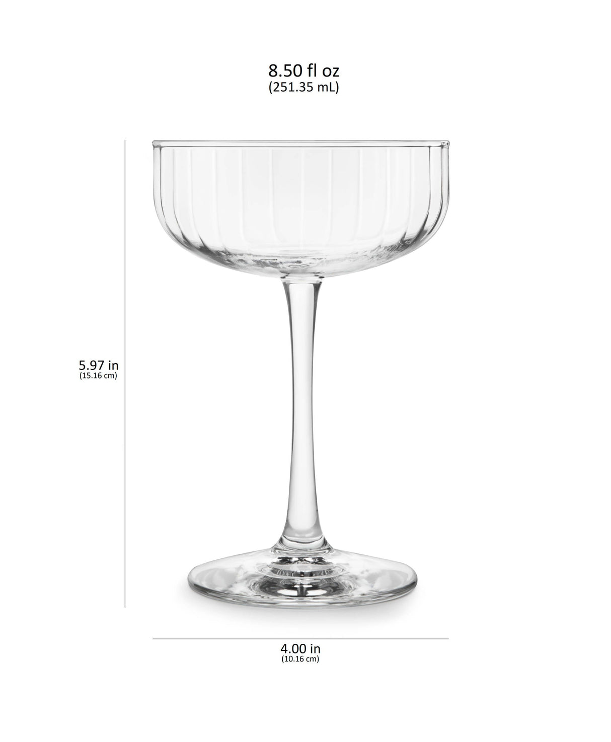 Libbey Paneled Coupe Cocktail Glasses, 8.5-ounce, Set of 4 from Libbey