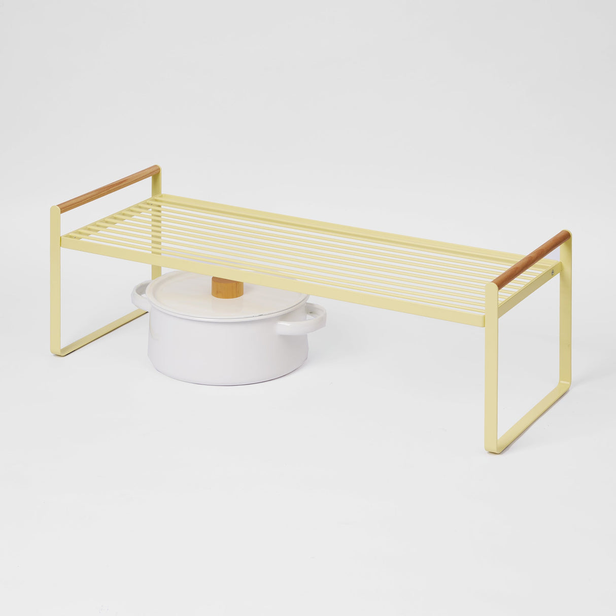 Countertop Wire Shelf - Steel + Wood - Yellow Pear from Yamazaki Home