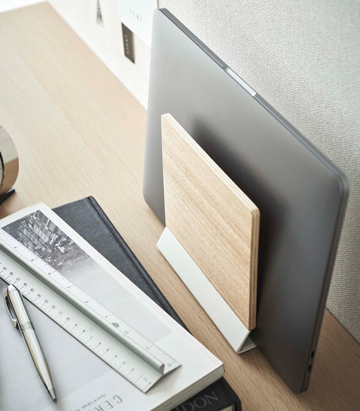 Slim Laptop Stand - Steel + Wood from Yamazaki Home
