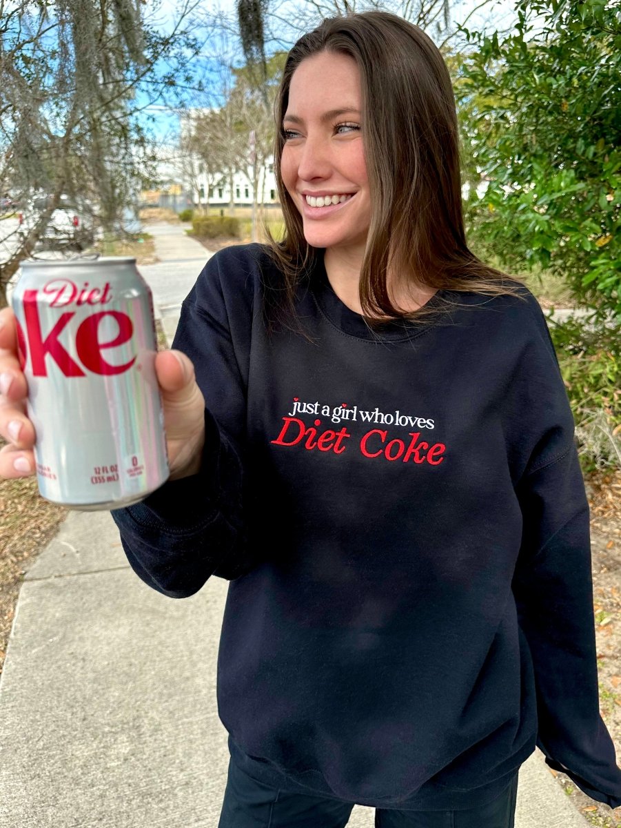 'Just A Girl Who Loves Diet Coke' Crewneck Sweatshirt from United Monograms