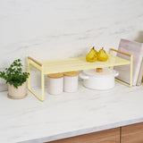 Countertop Wire Shelf - Steel + Wood - Yellow Pear from Yamazaki Home