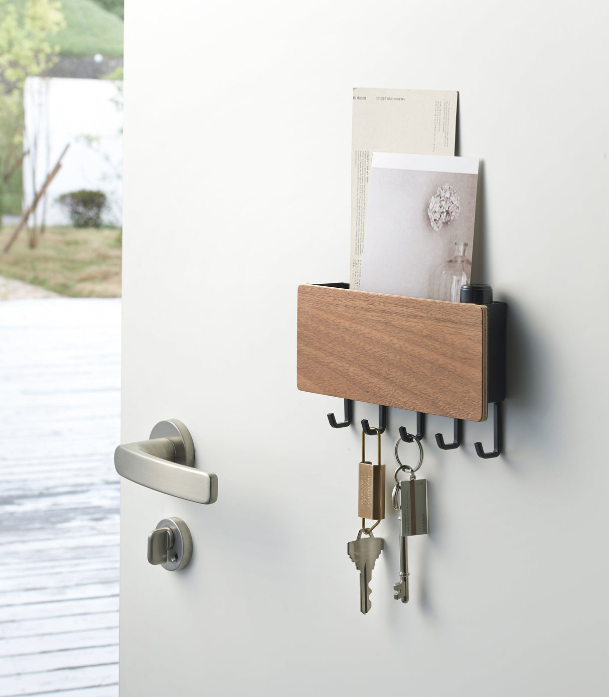 Magnetic Key Rack - Steel + Wood from Yamazaki Home