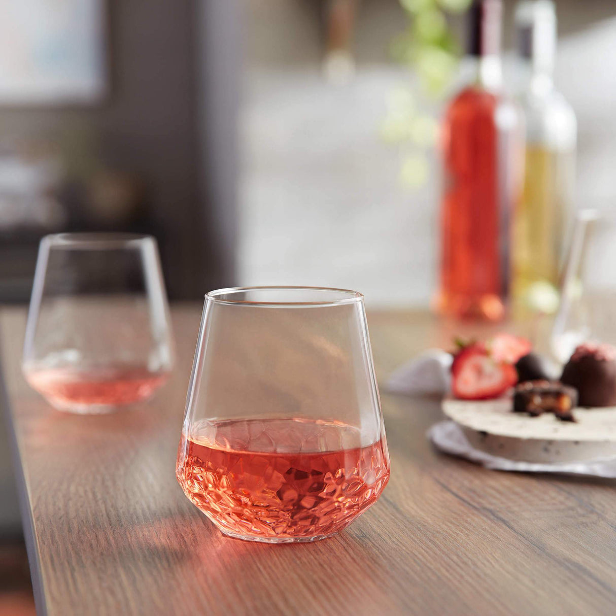 Libbey Hammered Base All-Purpose Stemless Wine Glass, 17.75-ounce, Set of 8 from Libbey