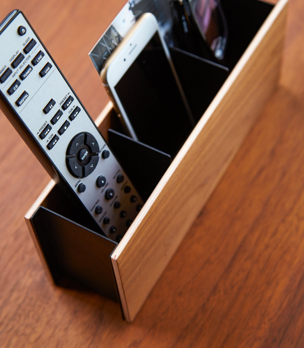 Desk Organizer - Two Sizes - Steel + Wood from Yamazaki Home