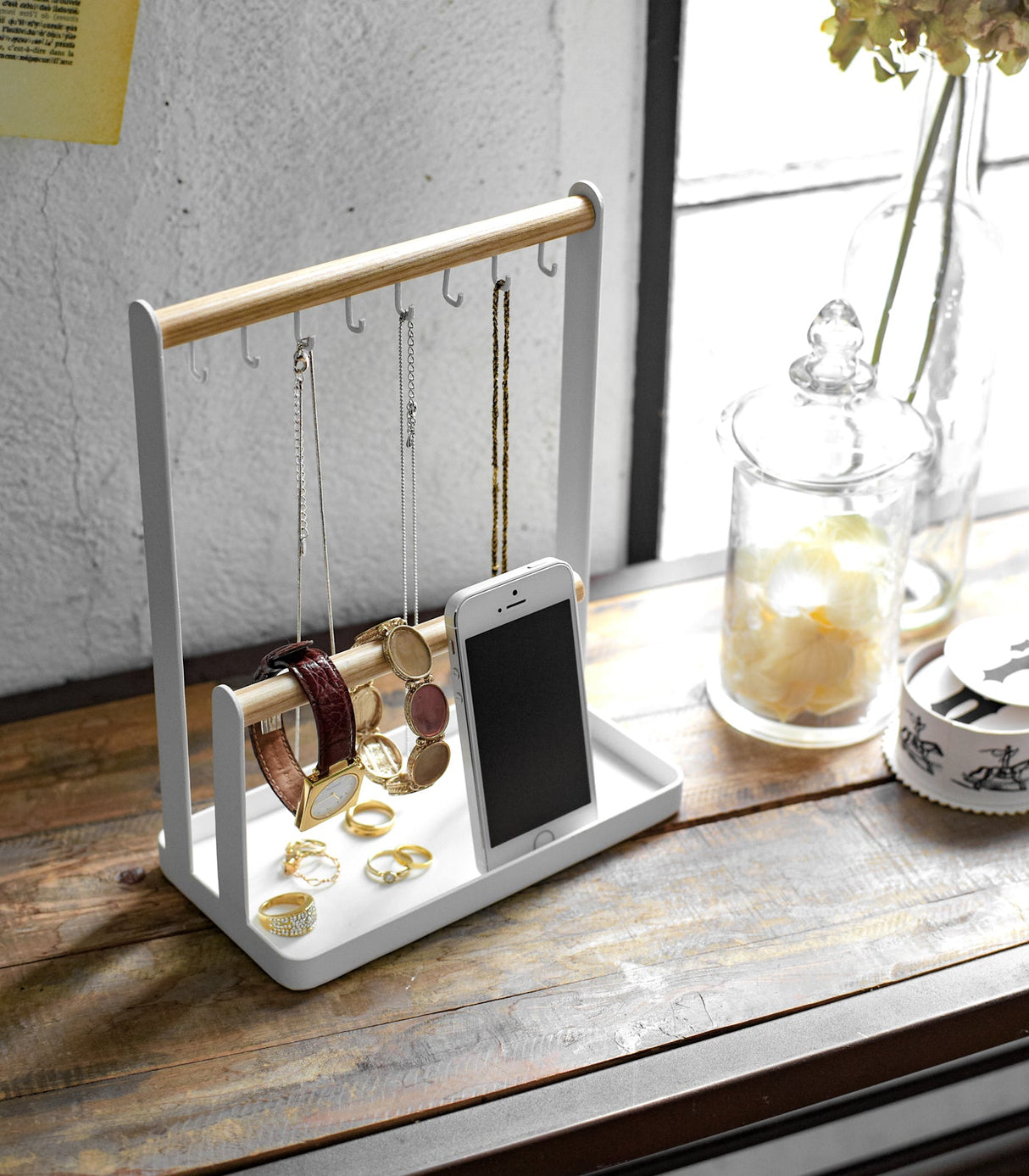 Jewelry + Accessory Display - Steel + Wood from Yamazaki Home