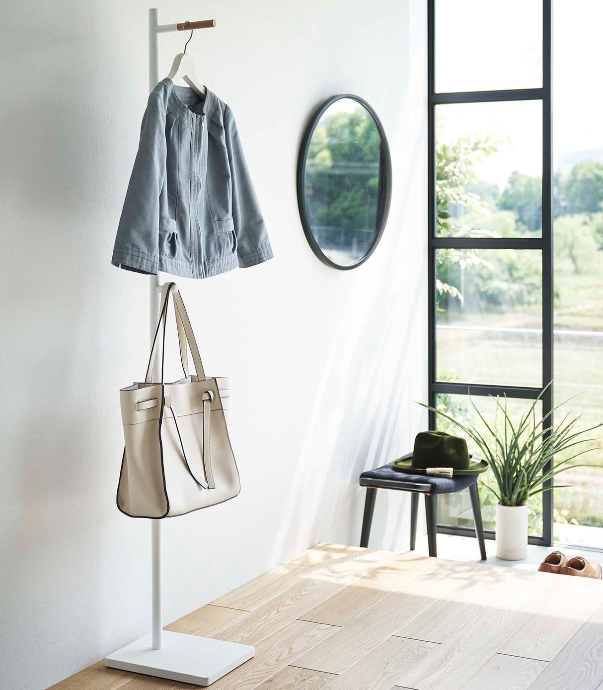 Coat Rack (63.98" H)  - Steel + Wood from Yamazaki Home