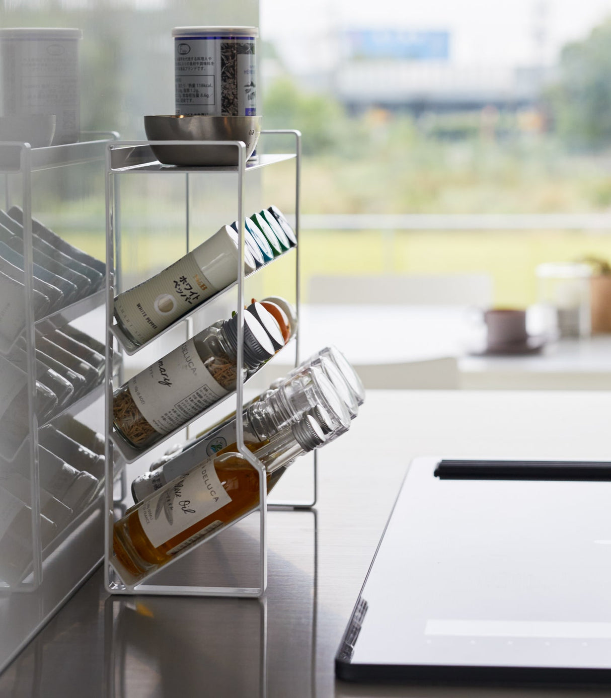 Four-Tier Slim Spice Rack - Steel from Yamazaki Home