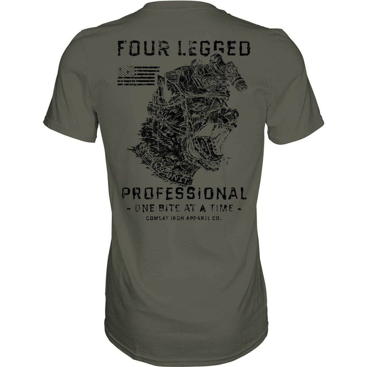 Four Legged Professional K9 Dog Training Men's T-Shirt From Combat Iron Apparel