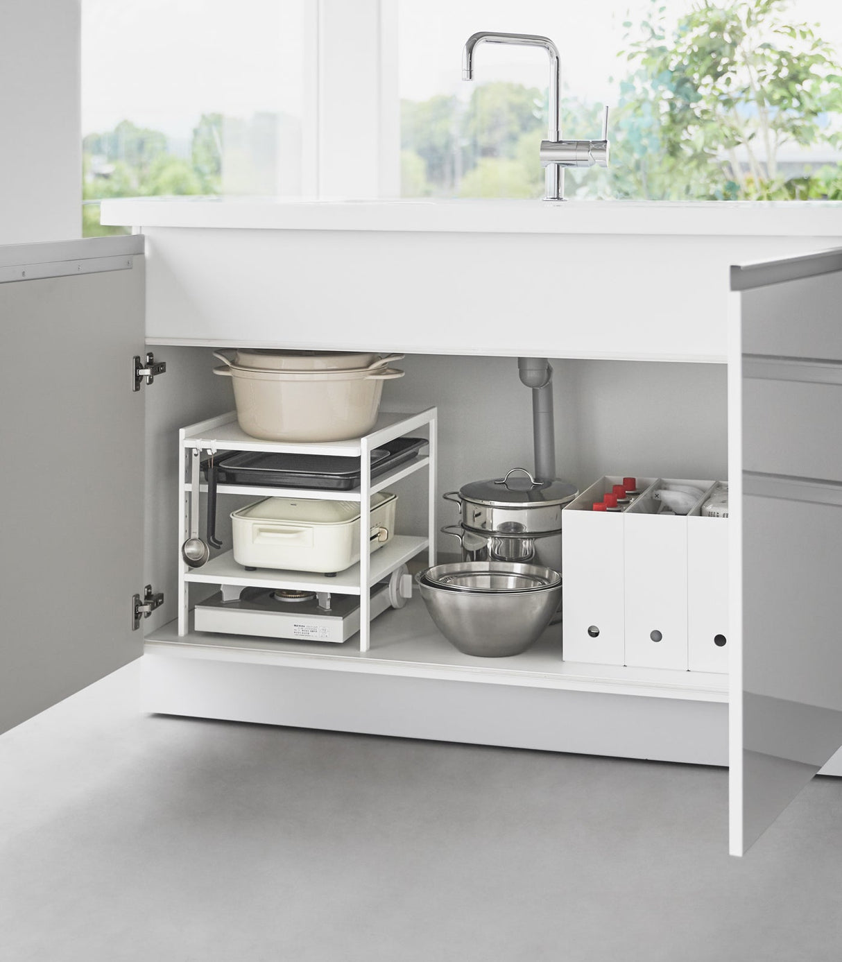 Three-Tier Cabinet Storage Rack (14" H)  - Steel from Yamazaki Home