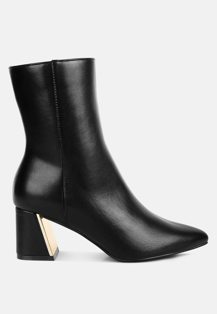 Kaira Metallic Accent Heel High Ankle Boots from London Rag International