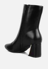 Kaira Metallic Accent Heel High Ankle Boots from London Rag International