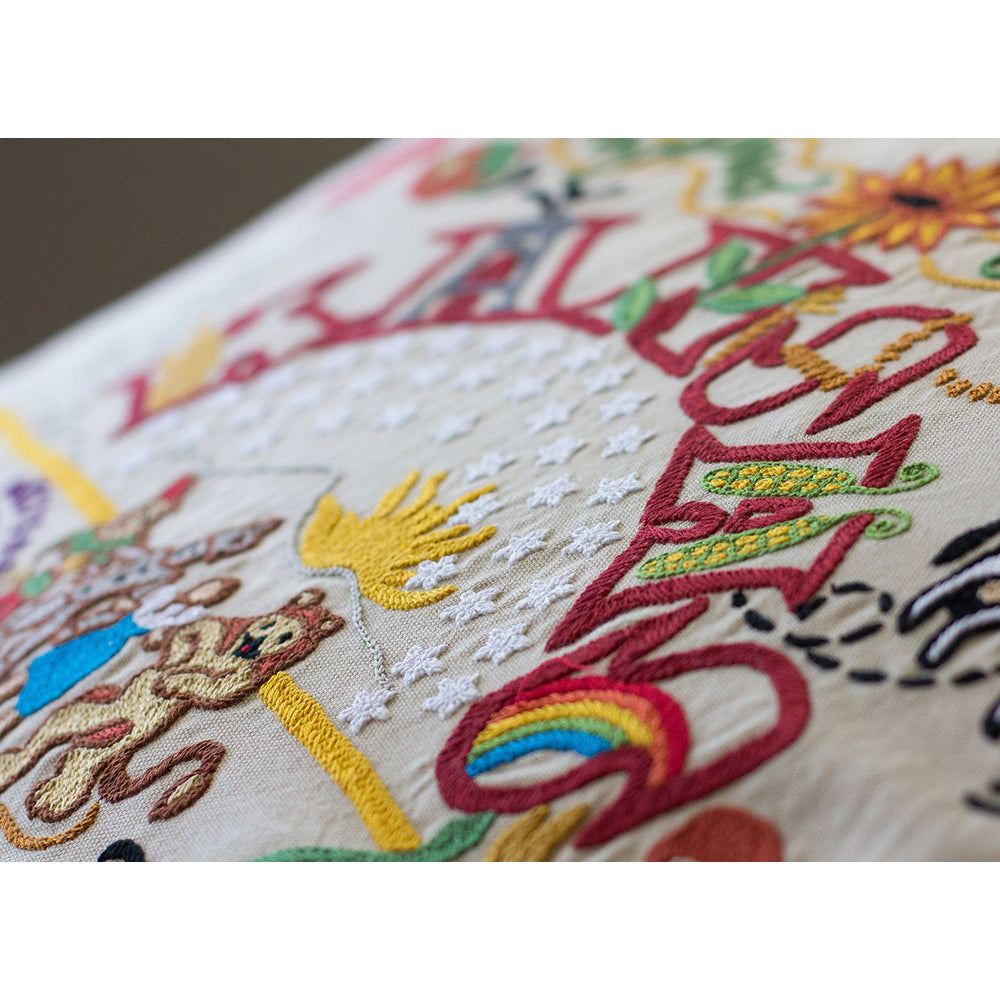 Kansas Hand-Embroidered Pillow from Quirks!