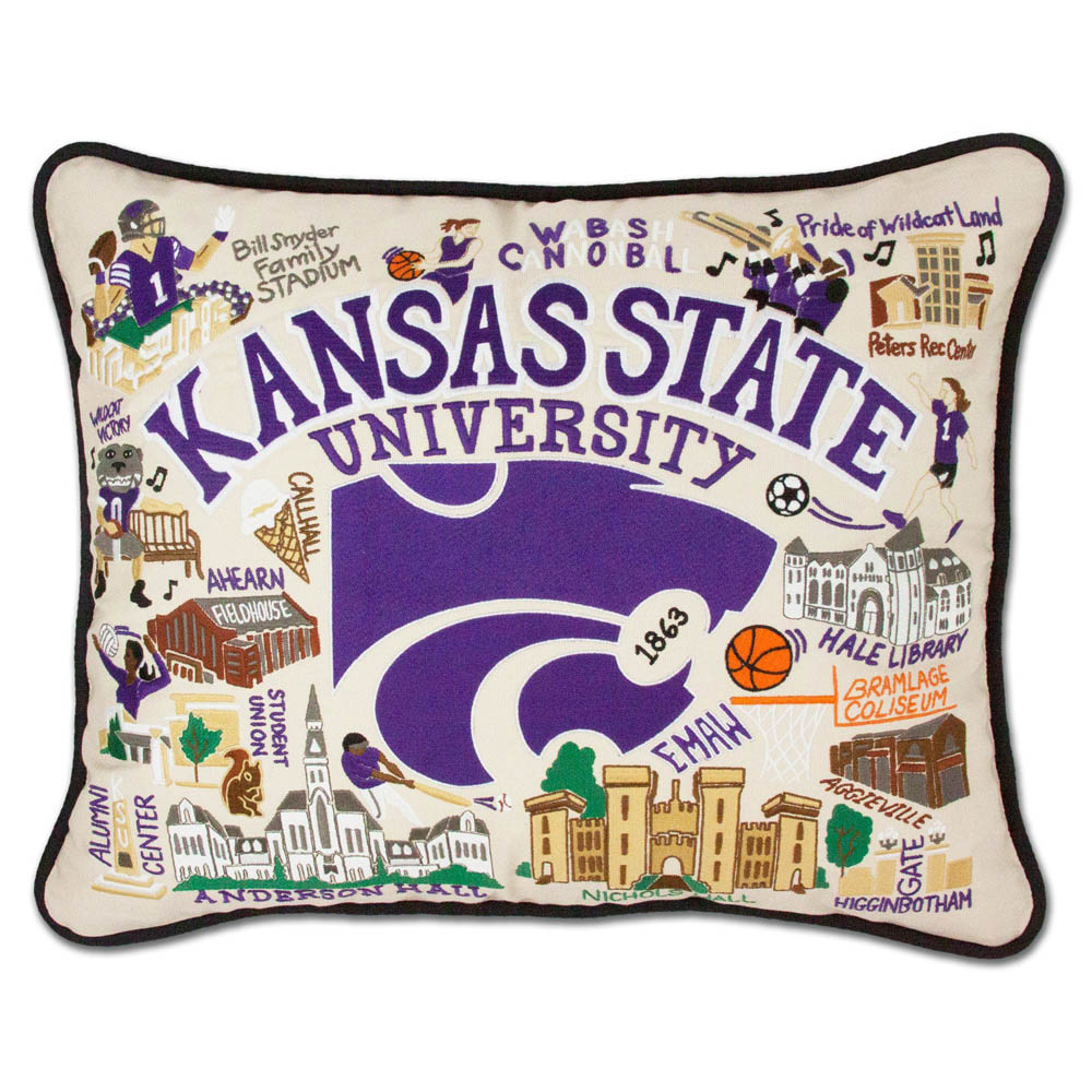 Kansas State University Collegiate Embroidered Pillow by CatStudio from Quirks!