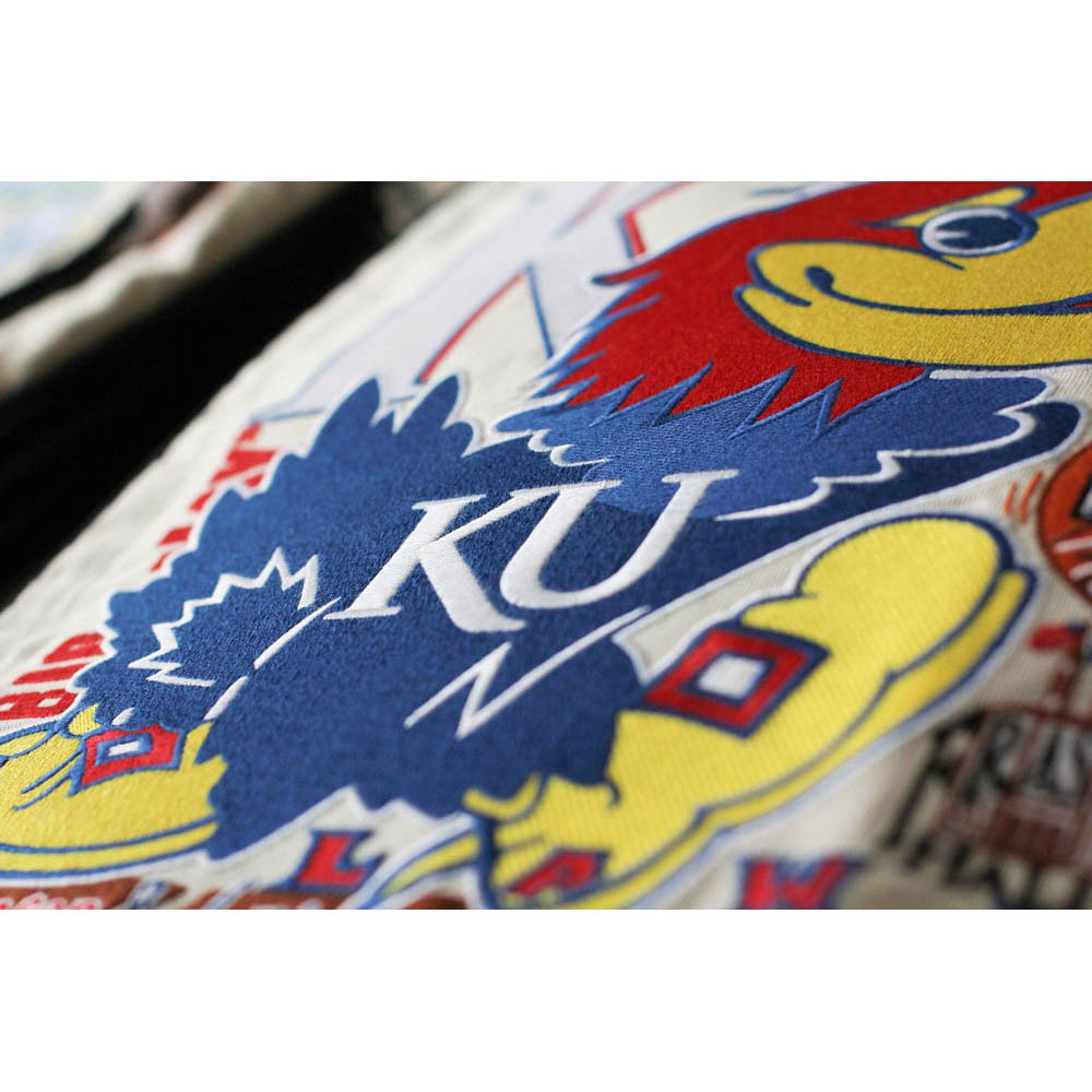 Kansas, University of Collegiate Hand-Embroidered Pillow from Quirks!