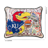 Kansas, University of Collegiate Hand-Embroidered Pillow from Quirks!