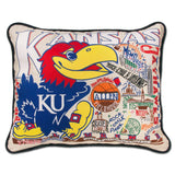 Kansas, University of Collegiate Hand-Embroidered Pillow from Quirks!