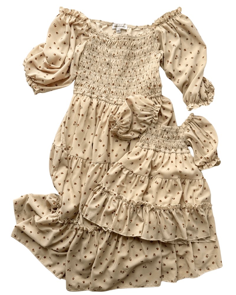 Katherine Dress - Brown Floral from Bailey's Blossoms