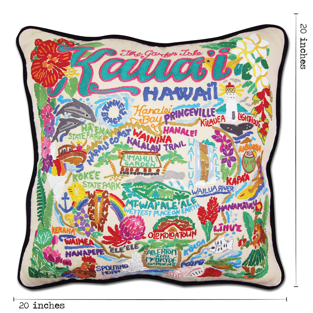 Kauai Hand-Embroidered Pillow from Quirks!