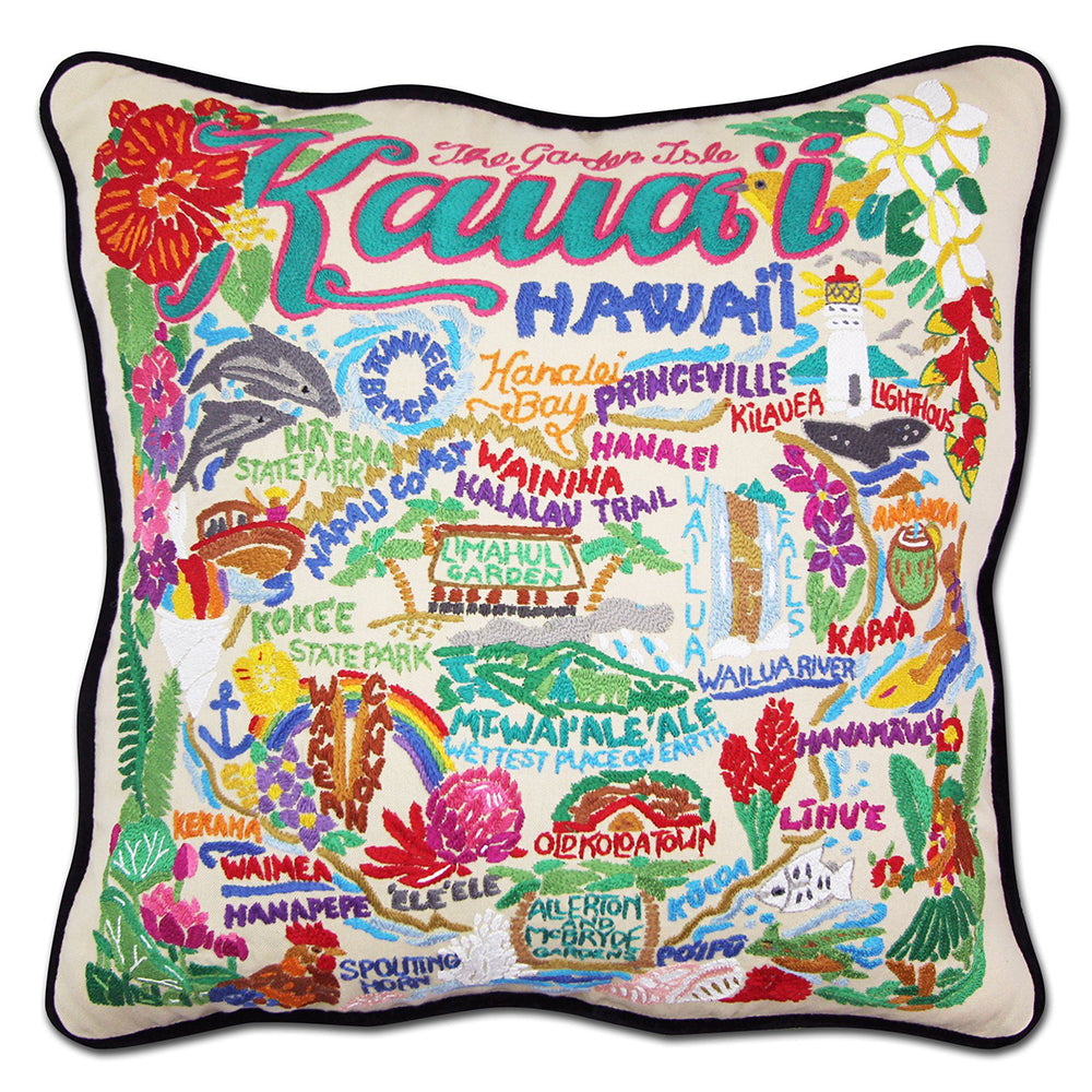 Kauai Hand-Embroidered Pillow from Quirks!