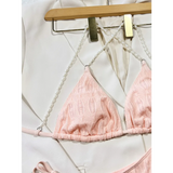 Pearl Halter Knit Bikini Set – Kawaii Beach Swimwear from Kawaii Stop