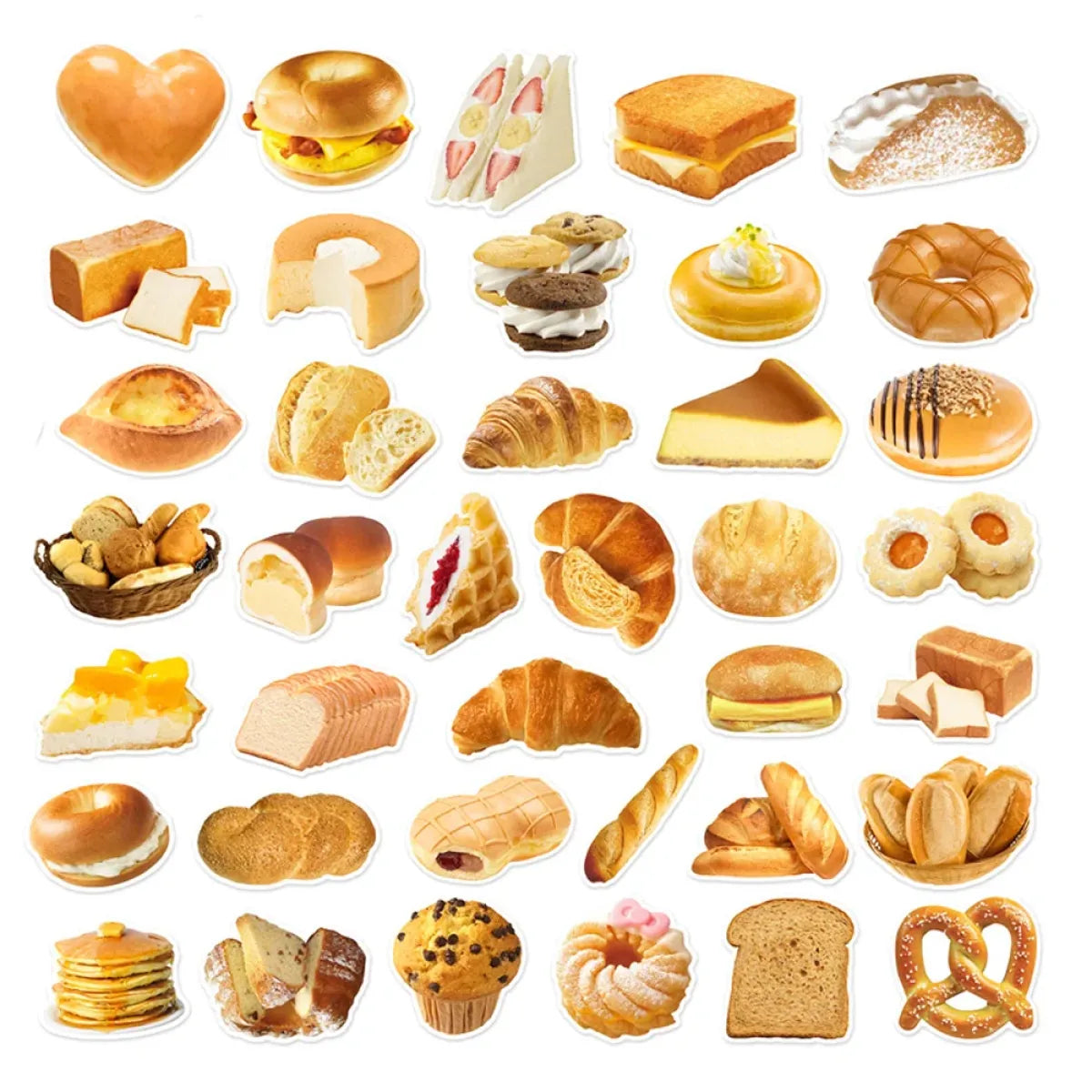 Kawaii Bread Food Stickers Pack - Cute Scrapbooking & Car Decals from Kawaii Stop