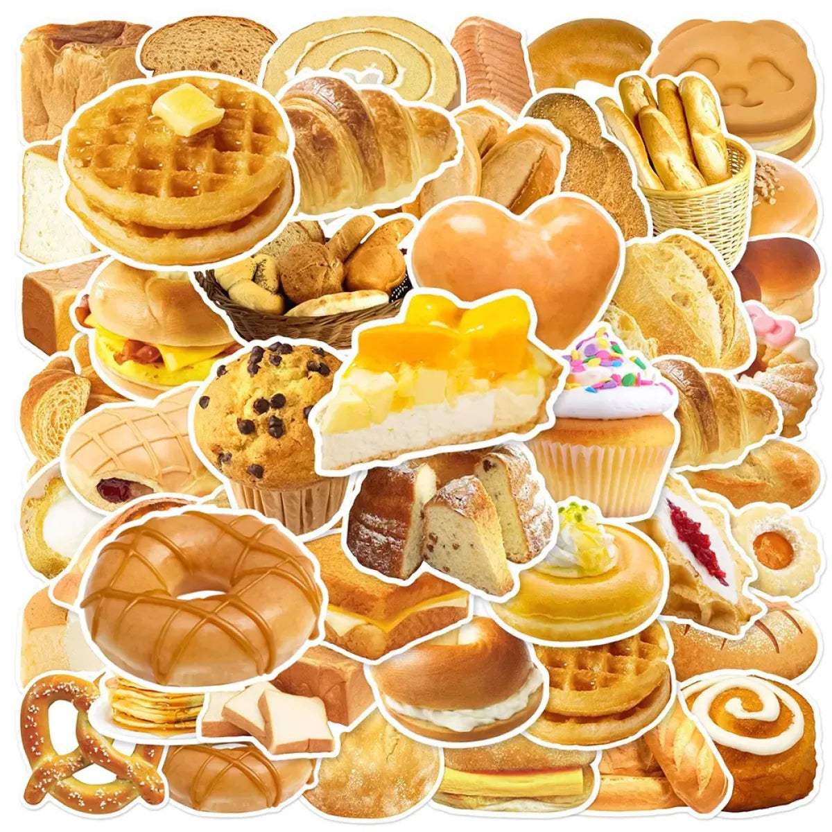 Kawaii Bread Food Stickers Pack - Cute Scrapbooking & Car Decals from Kawaii Stop