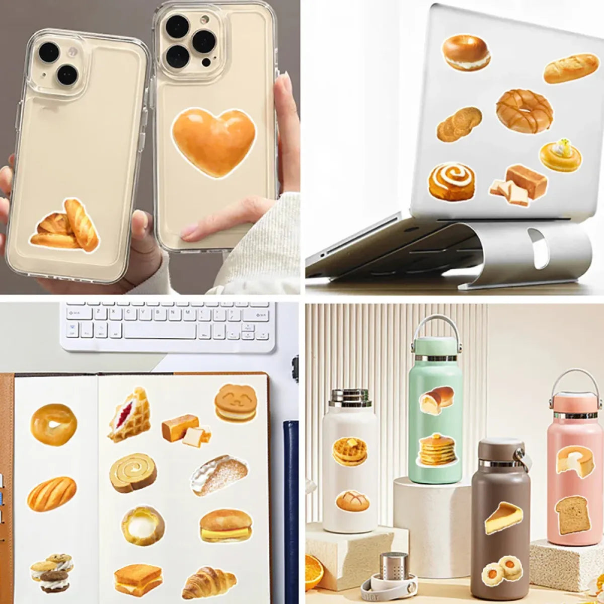 Kawaii Bread Food Stickers Pack - Cute Scrapbooking & Car Decals from Kawaii Stop