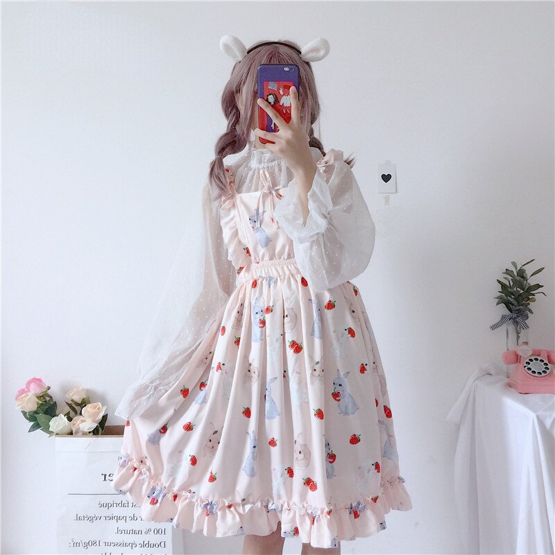 Kawaii Bunny Strawberry Lolita Dress From Kawaii Stop