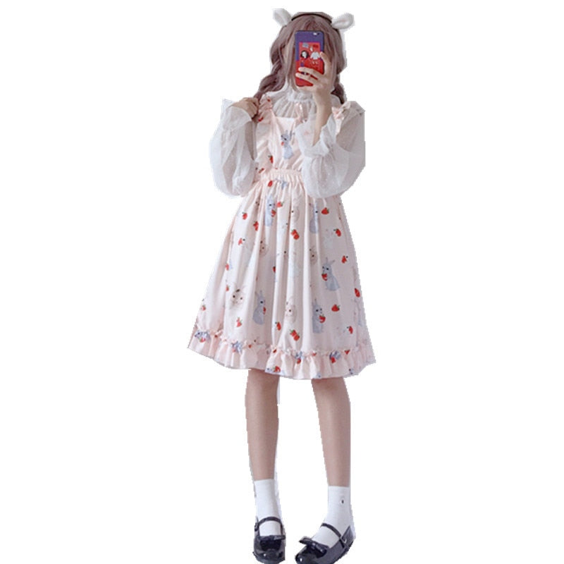 Kawaii Bunny Strawberry Lolita Dress From Kawaii Stop