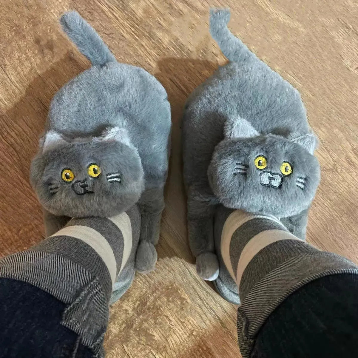 Kawaii Cat Winter Slippers for Women & Men Strap from Kawaii Stop
