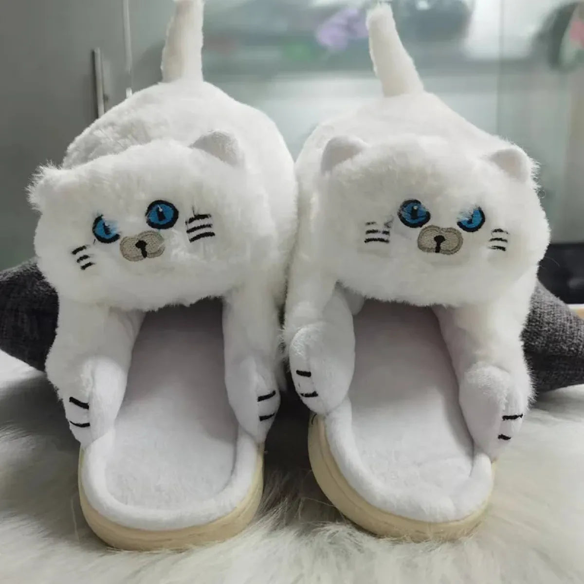 Kawaii Cat Winter Slippers for Women & Men Strap from Kawaii Stop