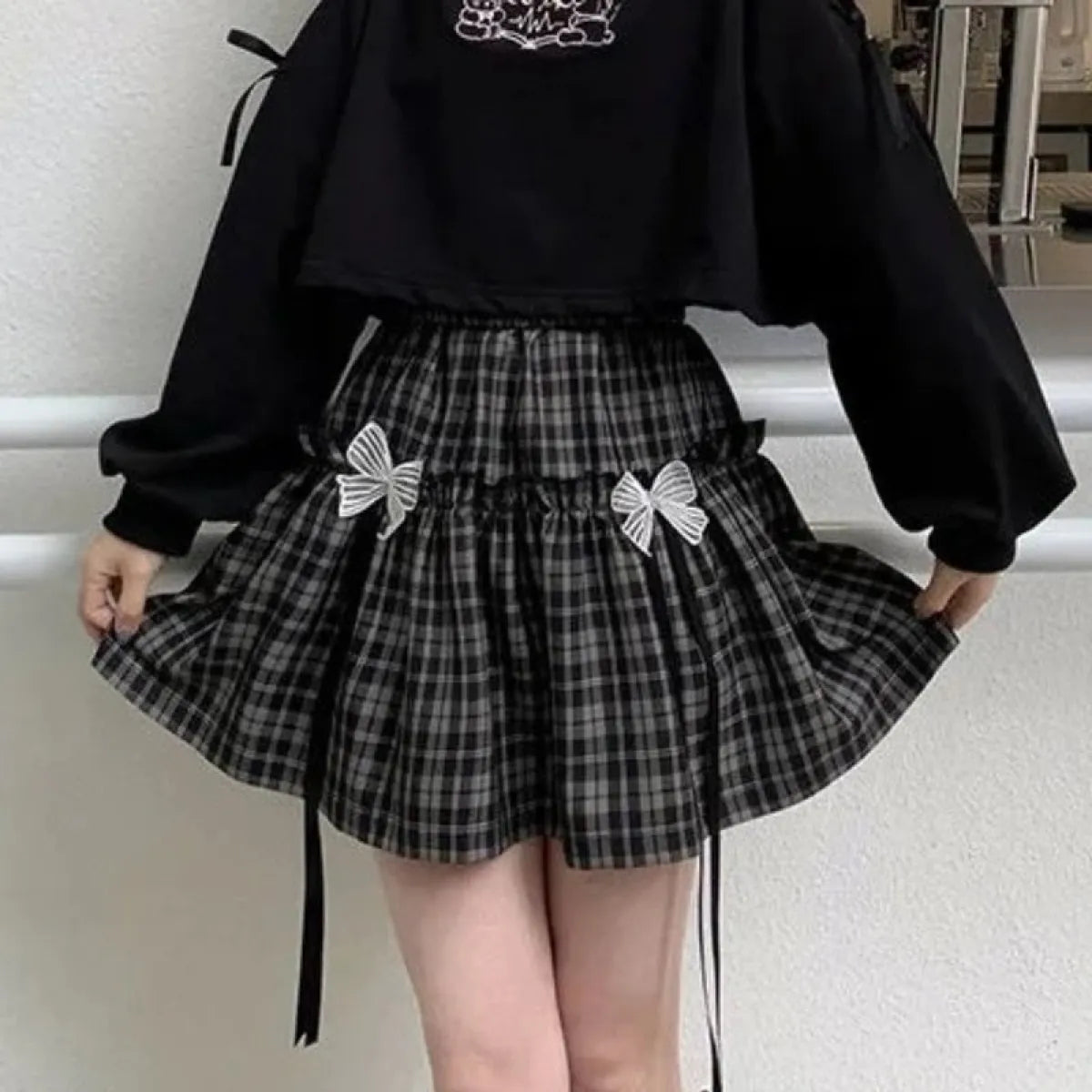 Kawaii Gothic Lolita Plaid Skirt from Kawaii Stop