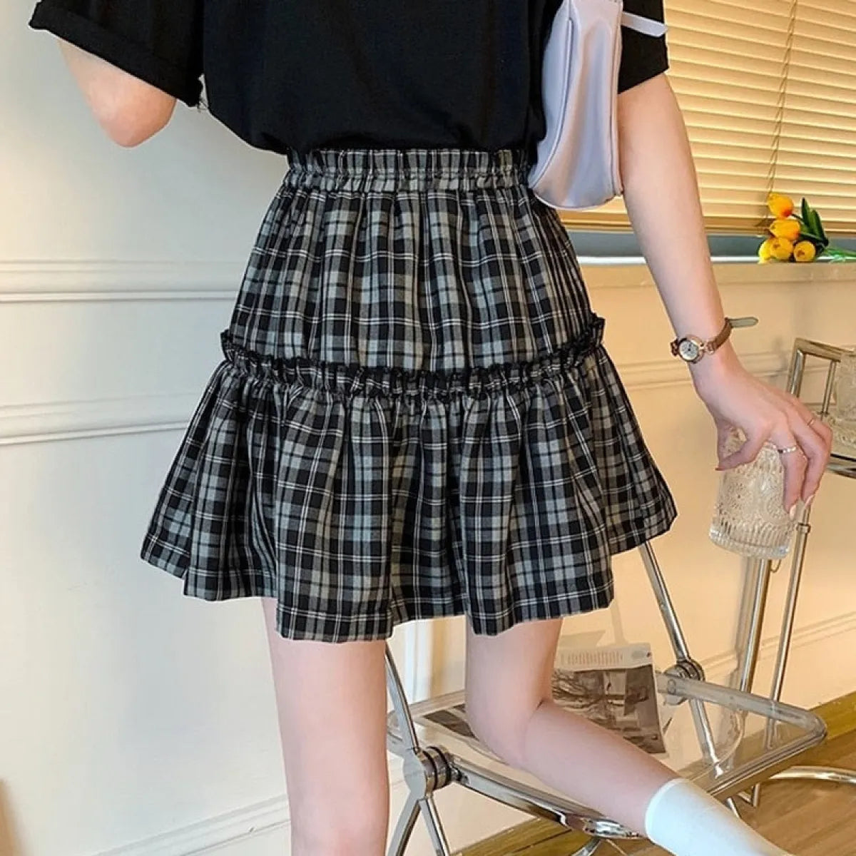 Kawaii Gothic Lolita Plaid Skirt from Kawaii Stop